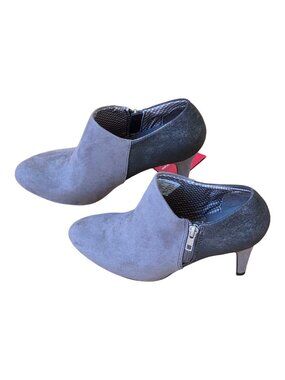 Dex Flex by Dexter Comfort Heeled Zip Ankle Booties NWT size 7.5 Gray 7-1/2